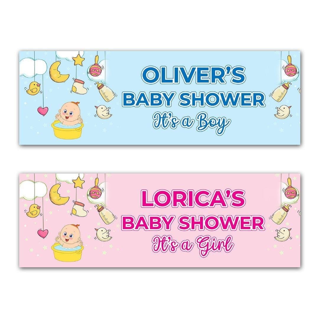 2 Personalised Baby Shower Banners Blessing Party Celebration Decoration Posters For Mum to Be