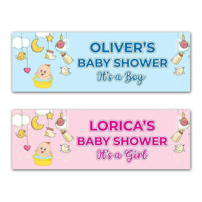 2 Personalised Baby Shower Banners Blessing Party Celebration Decoration Posters For Mum to Be
