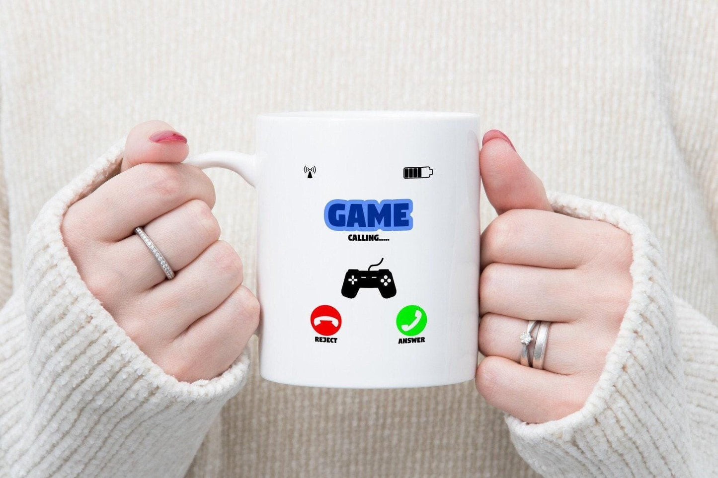 Funny Gamer Mug & Coaster Set: Game Calling Novelty Gift
