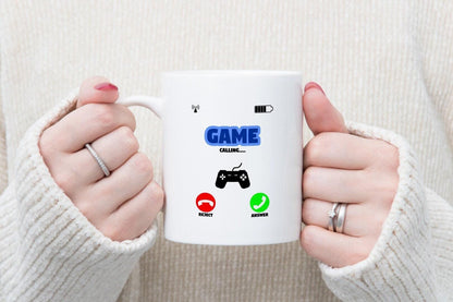 Funny Gamer Mug & Coaster Set: Game Calling Novelty Gift