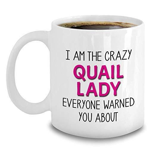Crazy Quail Lady Mug: Novelty Bird Coffee Cup, UK Made