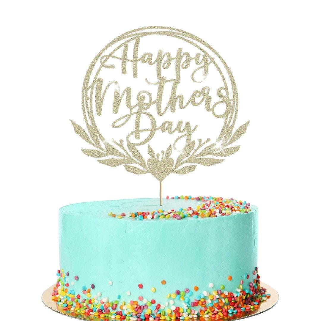 Happy Mothers Day Glitter Cake Topper Birthday Celebration Decoration