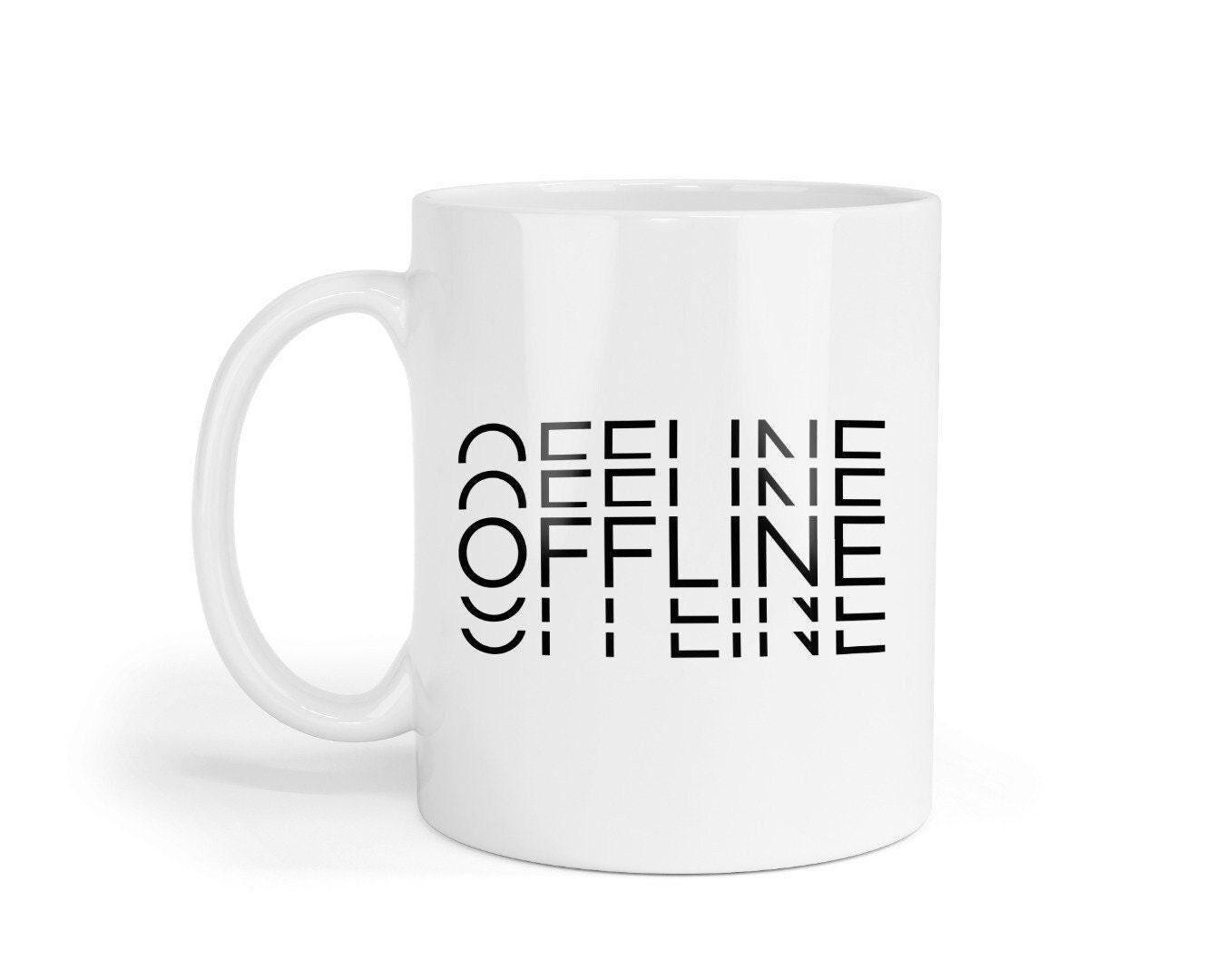 Funny 'Offline' Gamer Mug & Coaster Set - Novelty Gift
