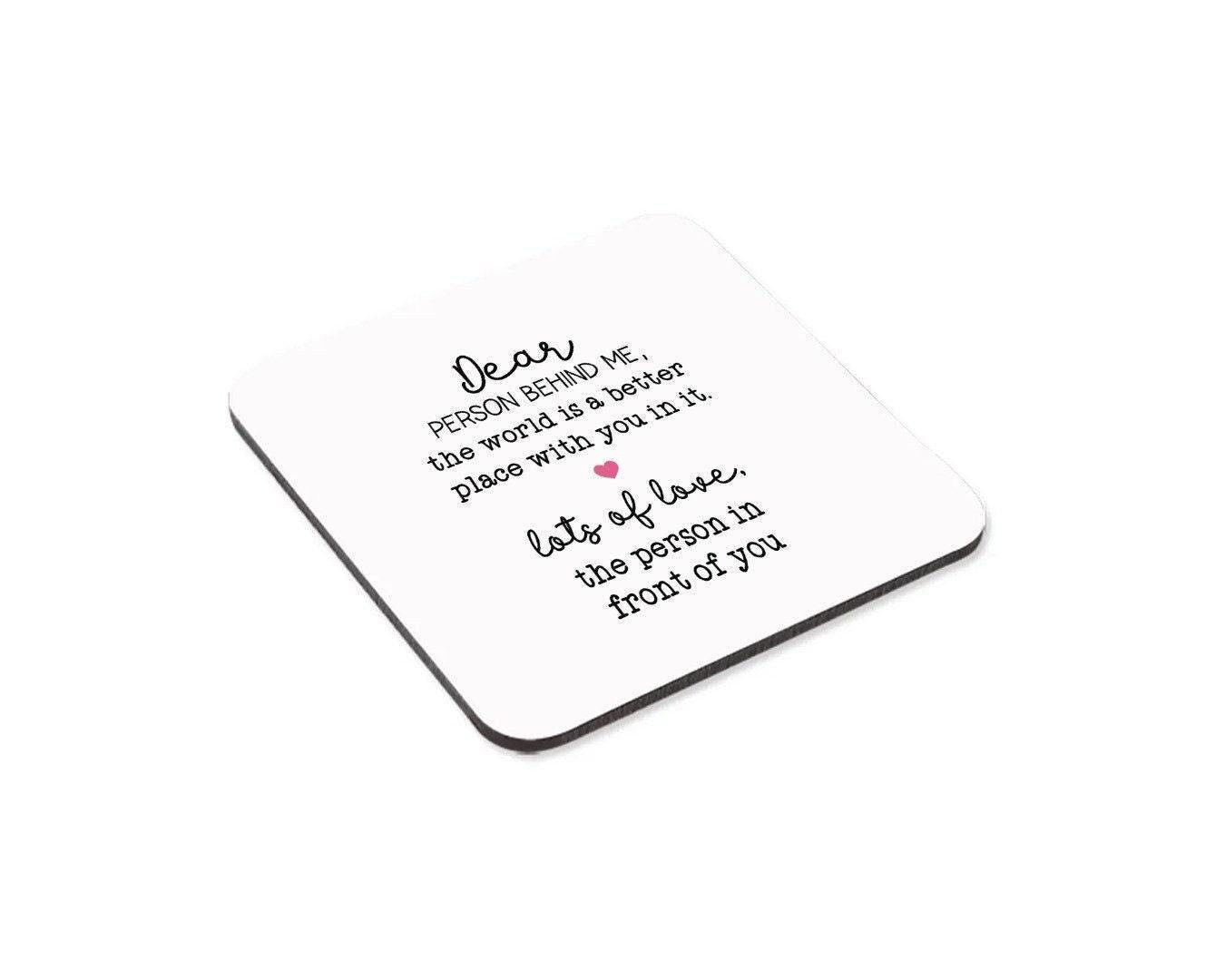 Dear Person Coffee Mug Gift Set, Inspirational Tea Cup & Coaster