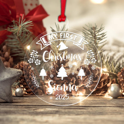 Personalised Name Babys First Christmas Bauble Xmas Decoration Keepsake Gift