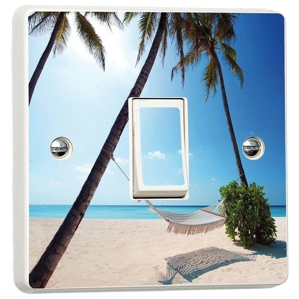 Maldives Tropical Beach Light Switch Sticker Cover Vinyl Skin Wall Decal Decor
