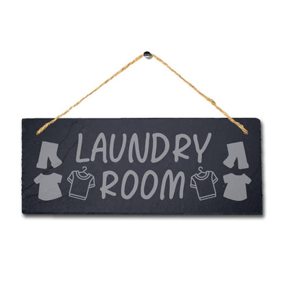 Laundry Room Laser Engraved Hanging Slate Washing Hub Kitchen Home Plaque Sign