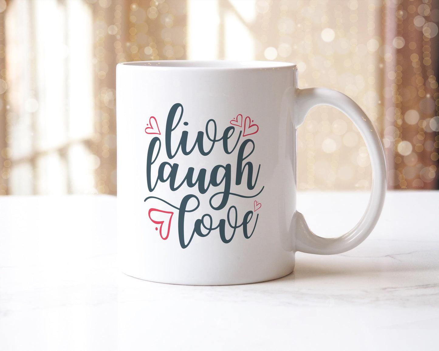 Live Laugh Love Coffee Mug: Inspirational Quote Gift