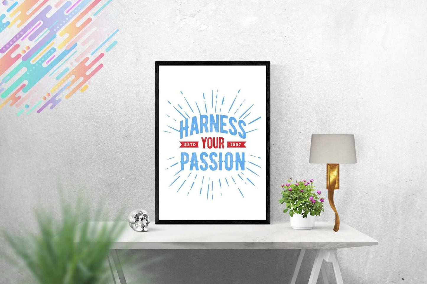 Harness Your Passion Motivational Inspirational Quote Picture Poster Print Wall
