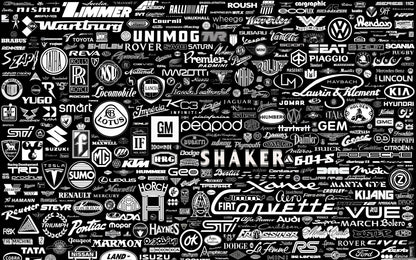 Motor Vehicles Cars Brands Collage Giant Poster - A5 A4 A3 A2 A1 A0 Sizes