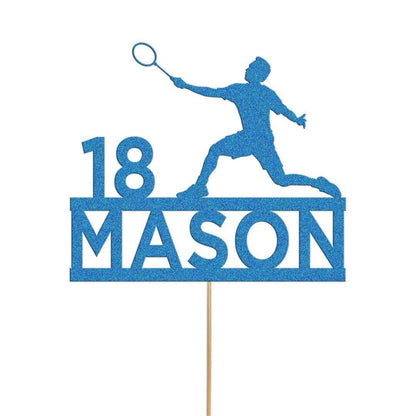 Personalised Badmintion Cake Topper Badminton Cake Decoration Any Name & Age