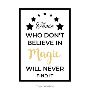 Those Who Dont Believe Magic Wall Art Posters Inspirational Quote Prints Decor