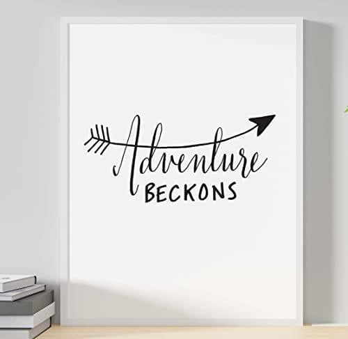 Adventure Beckons Inspirational Positive Thoughts Adventure Poster Print Wall