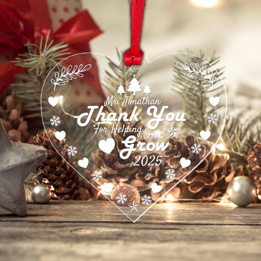 Personalided Christmas Bauble Thank You Teacher Bauble Gift Custom Year Treehanging Decor