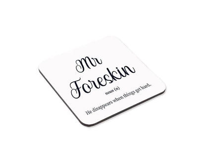 Funny 'Foreskin' Novelty Mug & Coaster Set - Office Gag Gift