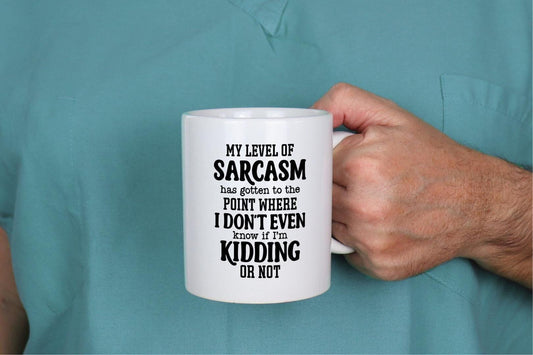 Funny Mug And Coaster Gift Set My Level Of Sarcasm Office Coffee Cup Gifts