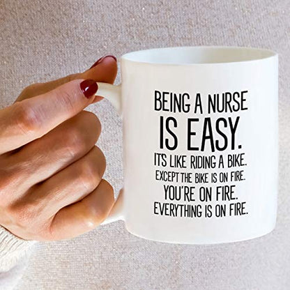 Funny Being a Nurse is Easy Sarcasm | Ceramic Coffee Mug | 11 OZ