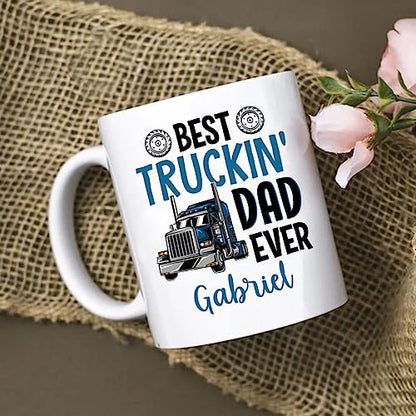 Best Truckin Dad Ever Gifts for Men | Customised Coffee Mug | 11 OZ