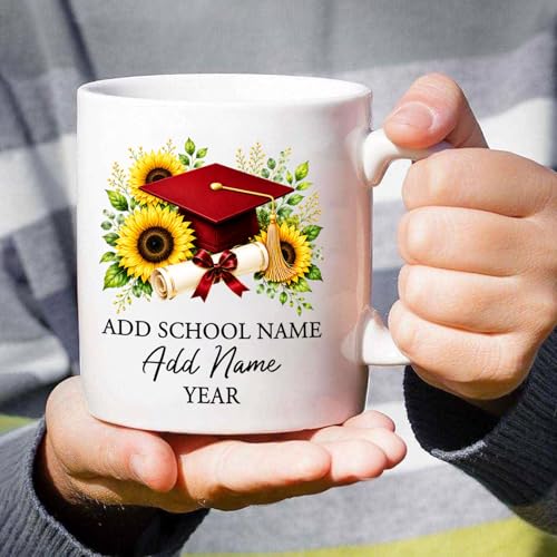 Customized Graduation Cap with Name | Customised Coffee Mug | 11 OZ