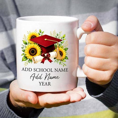 Customized Graduation Cap with Name | Customised Coffee Mug | 11 OZ