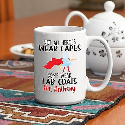 Personalized Lab Tech Not All Heroes Wear | Customised Coffee Mug | 11 OZ