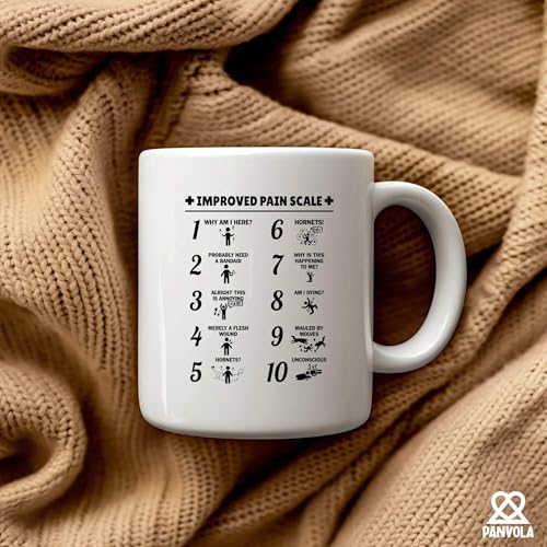 Improved Pain Scale Nurse Gifts For Women Men | Ceramic Coffee Mug | 11 OZ
