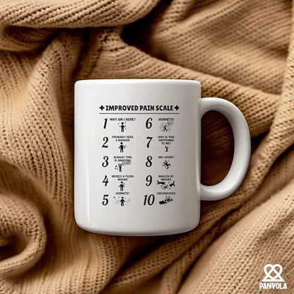 Improved Pain Scale Nurse Gifts For Women Men | Ceramic Coffee Mug | 11 OZ