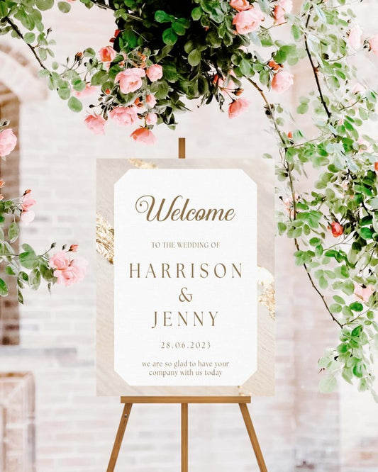 Personalised Wedding Welcome Sign: Elegant Custom A1-A4 Poster or Digital Print
