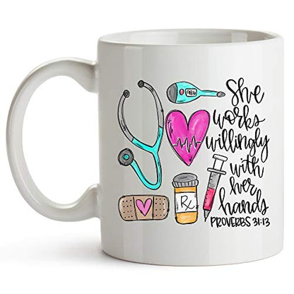 Nurse for Women Rn Nurses Practitioner Funny | Ceramic Coffee Mug | 11 OZ