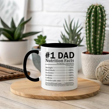 Funny for Dad | Ceramic Coffee Mug | Father's Day Gift | Stylish Printed Design | Tea & Coffee Cup | 11oz | Black Two-Tone Design