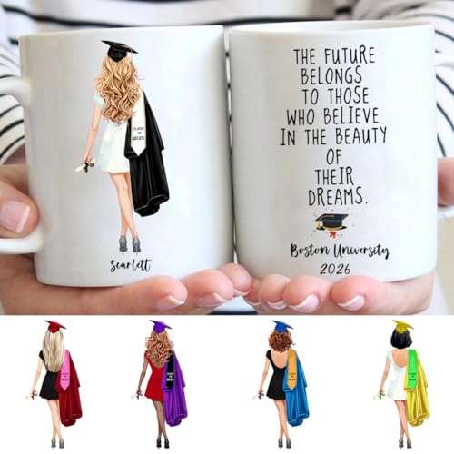 Personalized Graduation Gifts for Woman Her | Customised Coffee Mug | 11 OZ