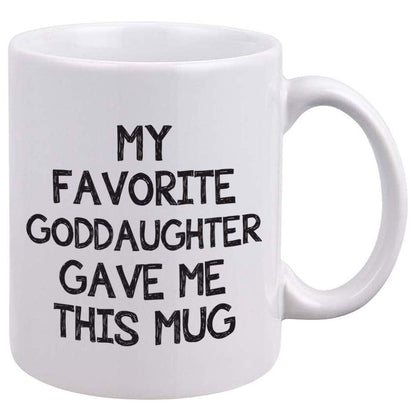Godfather Godmother | Ceramic Coffee Mug | Father's Day Gift | Stylish Printed Design | Tea & Coffee Cup | 11oz
