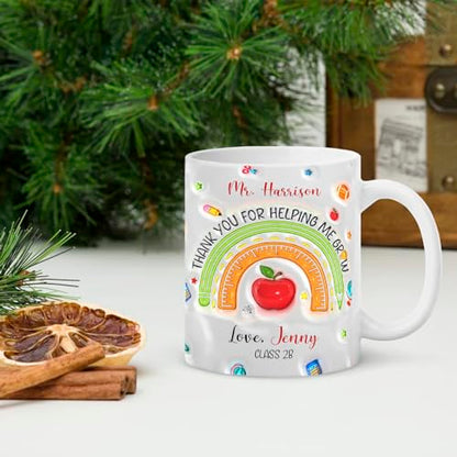 Thank You For Helping Me Grow Personalized | Customised Coffee Mug | 11 OZ