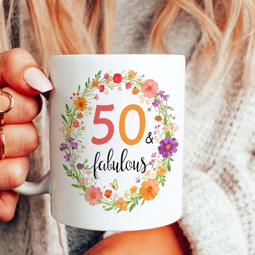 50th Birthday Gifts for Women Born in 1976-50 | Ceramic Coffee Mug | 11 OZ