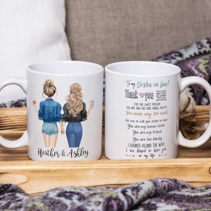 Custom Sister In Law Gifts Personalized for | Customised Coffee Mug | 11 OZ