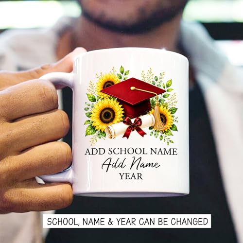 Customized Graduation Cap with Name | Customised Coffee Mug | 11 OZ