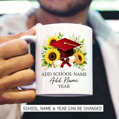 Customized Graduation Cap with Name | Customised Coffee Mug | 11 OZ