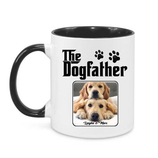 Custom Dog Dad | Ceramic Coffee Mug | Father's Day Gift | Stylish Printed Design | Tea & Coffee Cup | 11oz | Black Two-Tone Design