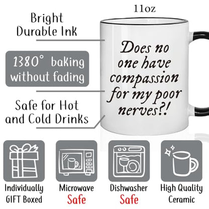 Pride and Prejudice Gifts for Book Funny | Ceramic Coffee Mug | 11 OZ