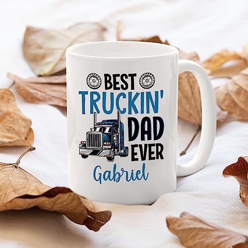 Best Truckin Dad Ever Gifts for Men | Customised Coffee Mug | 11 OZ