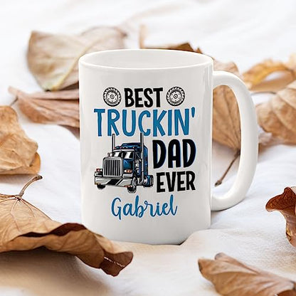 Best Truckin Dad Ever Gifts for Men | Customised Coffee Mug | 11 OZ
