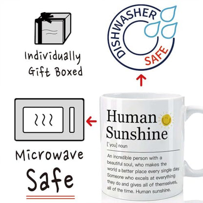 Human Sunshine Gifts for Women Boss Lady | Ceramic Coffee Mug | 11 OZ
