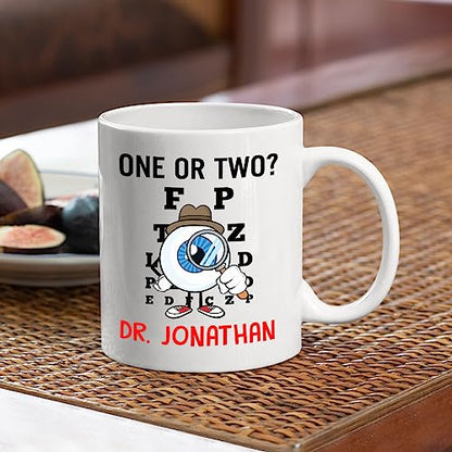 Personalized Eye Chart Alphabet Gift With | Customised Coffee Mug | 11 OZ