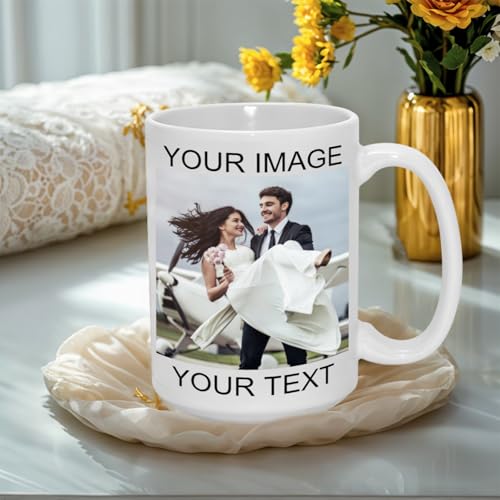 Custom with Photo Text Logo Personalized | Customised Coffee Mug | 11 OZ