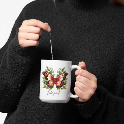 Customized With Vintage Butterfly | Customised Coffee Mug | 11 OZ