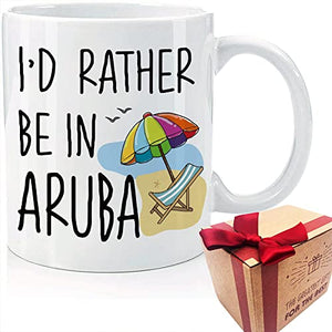 Novelty I d Rather Be in Aruba Birthday Gifts | Ceramic Coffee Mug | 11 OZ