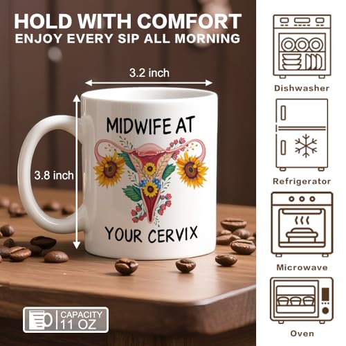 Midwife at Your Cervix Medical Themed Humor | Ceramic Coffee Mug | 11 OZ