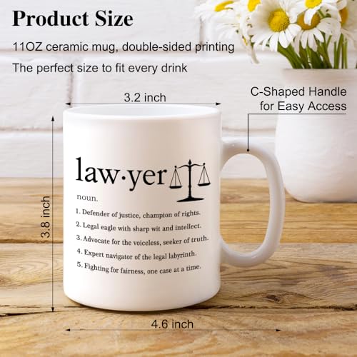 XQLZY Lawyer Definition Funny Lawyers Birthday | Ceramic Coffee Mug | 11 OZ