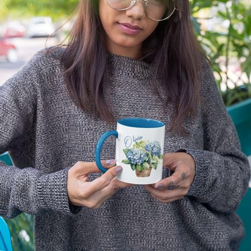Novelty Customized Hydrangea Travel Custom | Customised Coffee Mug | 11 OZ