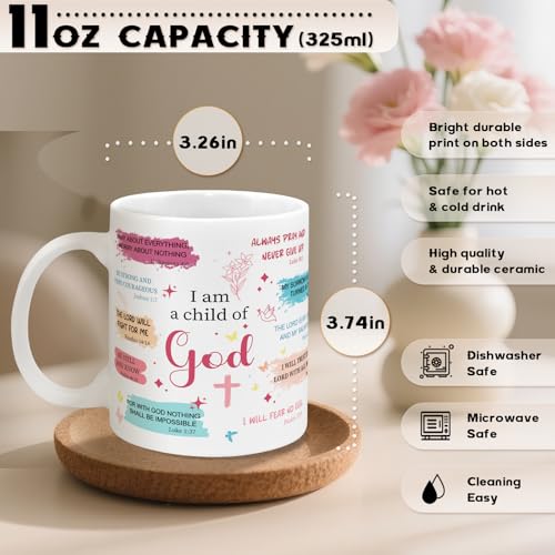 Christian Gifts for Women I Am a Child of God | Ceramic Coffee Mug | 11 OZ